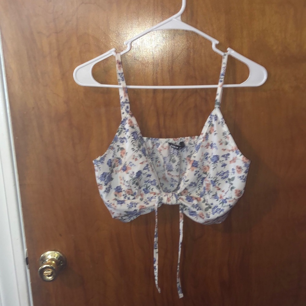 Shein Floral Crop Top with Adjustable Straps